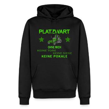 Platzwart Fussballplatz Tennisplatz - Männer Premium Bio Hoodie - Schwarz - Vorne - Nico (187cm)