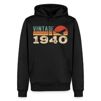 Vintage 1940er Jahre Retro 1940er Jahre Geburtstagsgeschenk - Männer Premium Bio Hoodie - Schwarz - Vorne - Nico (187cm)
