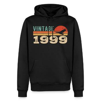Vintage 1999 Birthday Gift 1999 Retro 1999 - Men’s Premium Organic Hoodie - black - Front - Nico (187cm)