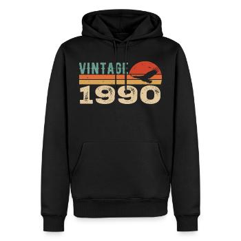 Jahrgang 1990er Geburtstagsgeschenk 1990er Retro 1990er Jahre - Männer Premium Bio Hoodie - Schwarz - Vorne - Nico (187cm)