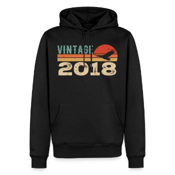 Vintage 2018 Cadeau D'anniversaire 2018 Retro 2018 - Sweat à capuche Premium bio Homme - noir - Devant - Nico (187cm)