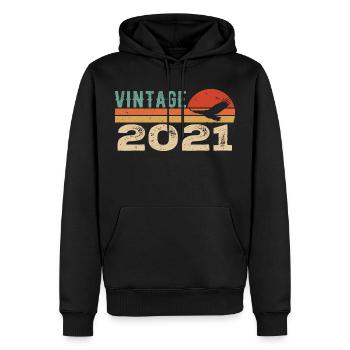 Jahrgang 2021 Retro 2021 Geburtstagsgeschenk - Männer Premium Bio Hoodie - Schwarz - Vorne - Nico (187cm)