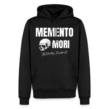 Memento Mori - Men’s Premium Organic Hoodie - black - Front - Nico (187cm)