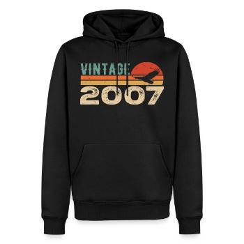 Vintage 2007 Cadeau D'anniversaire 2007 Retro 2007 - Sweat à capuche Premium bio Homme - noir - Devant - Nico (187cm)