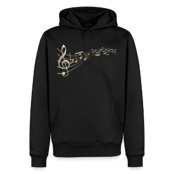 Musik Gold - Männer Premium Bio Hoodie - Schwarz - Vorne - Nico (187cm)