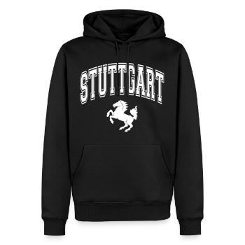 Stuttgart - Sweat à capuche Premium bio Homme - noir - Devant - Nico (187cm)