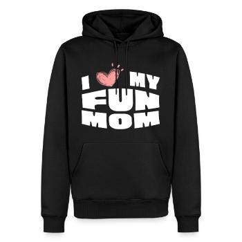 I Love Heart My Fun Mom For Son Daughter - Men’s Premium Organic Hoodie - black - Front - Nico (187cm)