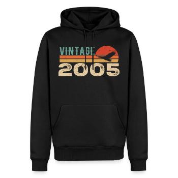Vintage 2005 Cadeau D'anniversaire 2005 Retro 2005 - Sweat à capuche Premium bio Homme - noir - Devant - Nico (187cm)