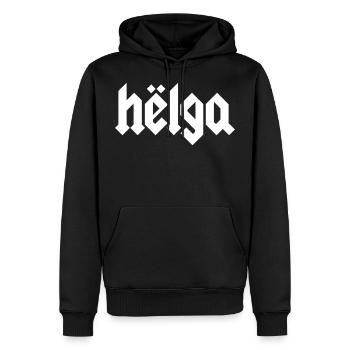 Helga - Männer Premium Bio Hoodie - Schwarz - Vorne - Nico (187cm)