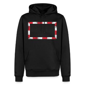 Frame / Red- White - Men’s Premium Organic Hoodie - black - Front - Nico (187cm)
