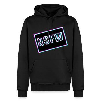 NSFW - Männer Premium Bio Hoodie - Schwarz - Vorne - Nico (187cm)