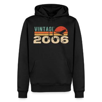 Vintage 2006 Cadeau D'anniversaire 2006 Retro 2006 - Sweat à capuche Premium bio Homme - noir - Devant - Nico (187cm)