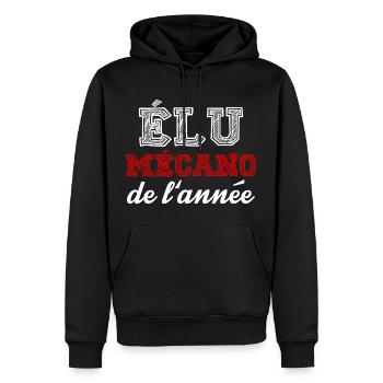 Élu Mécano de l'Année - Sweat à capuche Premium bio Homme - noir - Devant - Nico (187cm)