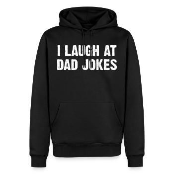 Je ris des blagues de papa - Sweat à capuche Premium bio Homme - noir - Devant - Nico (187cm)