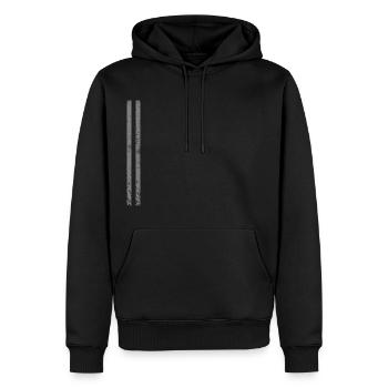 Stripe Grey - Men’s Premium Organic Hoodie - black - Front - Nico (187cm)