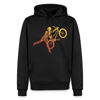BMX Fahrrad Tricks Radfahrer Stunts BMX - Männer Premium Bio Hoodie - Schwarz - Vorne - Nico (187cm)