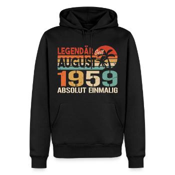 Geboren im August 1959 Funny Birthday Retro - Männer Premium Bio Hoodie - Schwarz - Vorne - Nico (187cm)