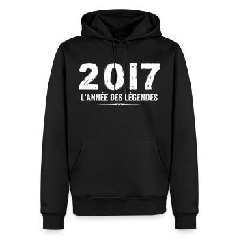 2017 Jahr der Legenden - Geschenk zum Jubiläum 2017 - Männer Premium Bio Hoodie - Schwarz - Vorne - Nico (187cm)