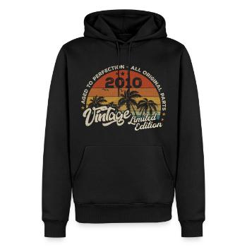 Vintage 2010 Geburtstag Retro 2010 - Männer Premium Bio Hoodie - Schwarz - Vorne - Nico (187cm)