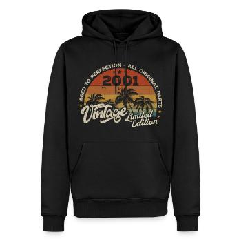 Vintage 2001 Geburtstag Retro 2001 - Männer Premium Bio Hoodie - Schwarz - Vorne - Nico (187cm)