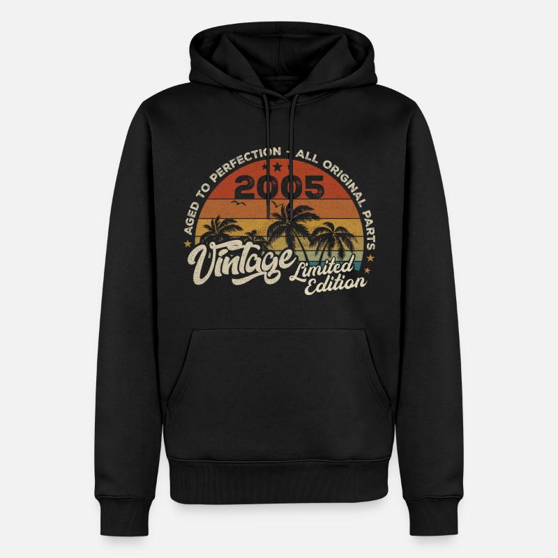 Millésime 2005 Anniversaire Rétro 2005 - Sweat à capuche Premium bio Homme - noir