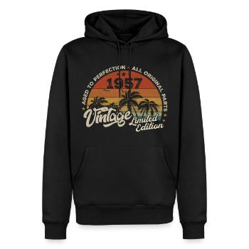 Vintage 1957 Geburtstag Retro 1957 - Männer Premium Bio Hoodie - Schwarz - Vorne - Nico (187cm)