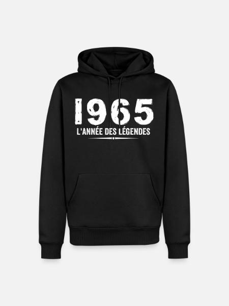 1965 année des legéndes - Cadeau Anniversaire 1965 - Sweat à capuche Premium bio Homme - noir
