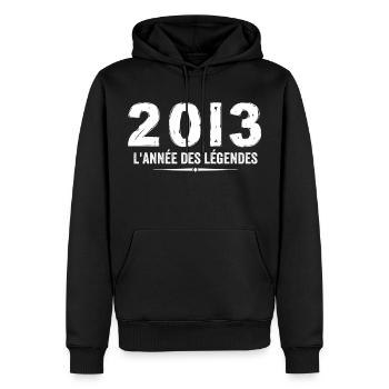 2013 Jahr der Legéndes - Geschenk zum Jubiläum 2013 - Männer Premium Bio Hoodie - Schwarz - Vorne - Nico (187cm)