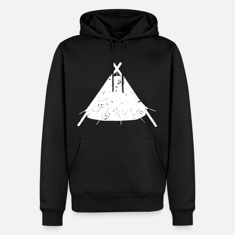 Tente scoute Kohte - Sweat à capuche Premium bio Homme - noir