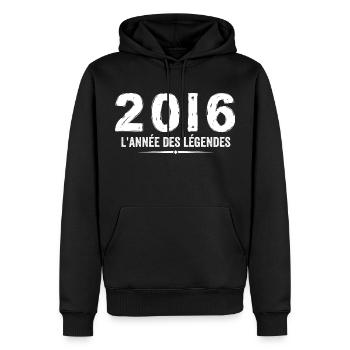 Jahr der Legenden 2016 - Geschenk zum Jubiläum 2016 - Männer Premium Bio Hoodie - Schwarz - Vorne - Nico (187cm)