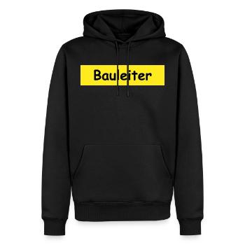 Bauleiter - Männer Premium Bio Hoodie - Schwarz - Vorne - Nico (187cm)
