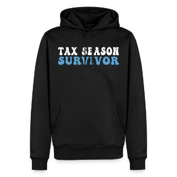 Tax Season Survivor - Männer Premium Bio Hoodie - Schwarz - Vorne - Nico (187cm)