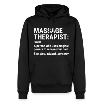 T-shirt de thérapie de définition de thérapeute de massage drôle - Sweat à capuche Premium bio Homme - noir - Devant - Nico (187cm)