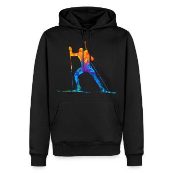 Biathlon Biathlète Cadeau - Sweat à capuche Premium bio Homme - noir - Devant - Nico (187cm)
