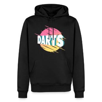 Fléchettes fléchettes police Vintage Dart Player Dart King - Sweat à capuche Premium bio Homme - noir - Devant - Nico (187cm)