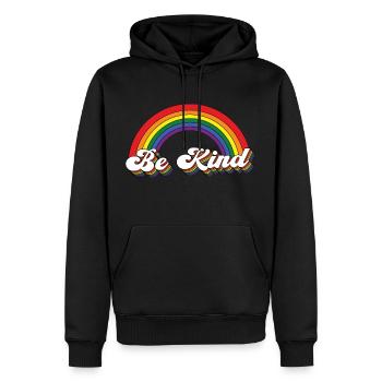 Soyez enfant arc-en-ciel - Sweat à capuche Premium bio Homme - noir - Devant - Nico (187cm)