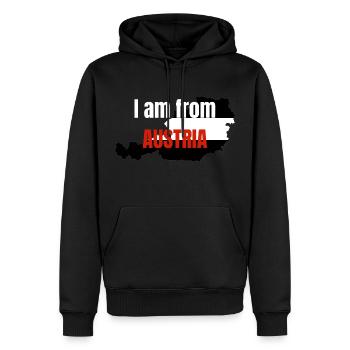 I am from Austria - Männer Premium Bio Hoodie - Schwarz - Vorne - Nico (187cm)