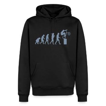 Bike Trial Evolution - Männer Premium Bio Hoodie - Schwarz - Vorne - Nico (187cm)