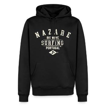 SURF DE SURF DE NAZARE PORTUGAL - Sweat à capuche Premium bio Homme - noir - Devant - Nico (187cm)