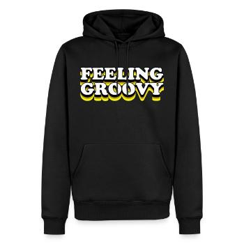 Feeling Groovy - Männer Premium Bio Hoodie - Schwarz - Vorne - Nico (187cm)