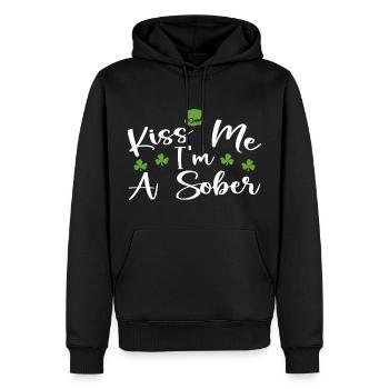 Embrasse-moi je suis sobre : la Saint-Patrick - Sweat à capuche Premium bio Homme - noir - Devant - Nico (187cm)