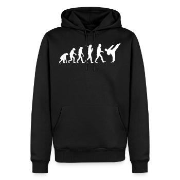 Evolution Karate Judo Kampfsport MMA Japan Aikido - Männer Premium Bio Hoodie - Schwarz - Vorne - Nico (187cm)