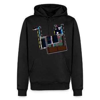 CAT HUIT - Sweat à capuche Premium bio Homme - noir - Devant - Nico (187cm)