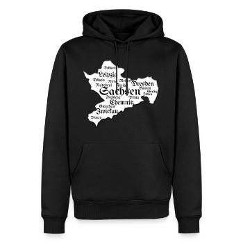 Sachsen Dresden Leipzig Chemnitz Orte - Männer Premium Bio Hoodie - Schwarz - Vorne - Nico (187cm)