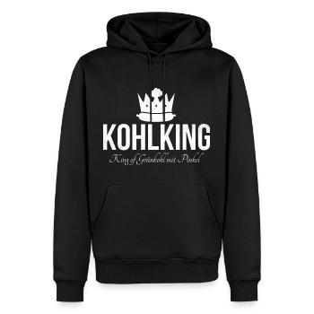 KOHLKING - King of Grünkohl mit Pinkel Kohlkönig - Männer Premium Bio Hoodie - Schwarz - Vorne - Nico (187cm)