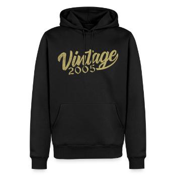 2005 Jahrgang 2005 Retro 2005 Geburtstagsgeschenk - Männer Premium Bio Hoodie - Schwarz - Vorne - Nico (187cm)