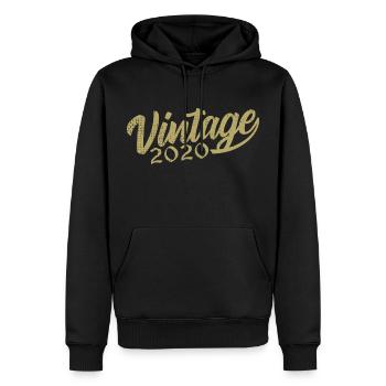 2020 Jahrgang 2020 Retro 2020 Geburtstagsgeschenk - Männer Premium Bio Hoodie - Schwarz - Vorne - Nico (187cm)