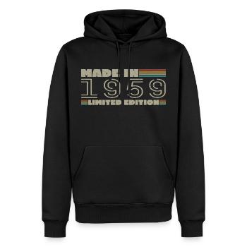 Jahrgang 1959 1959 Jahrgang 1959 Geburtstagsgeschenk - Männer Premium Bio Hoodie - Schwarz - Vorne - Nico (187cm)