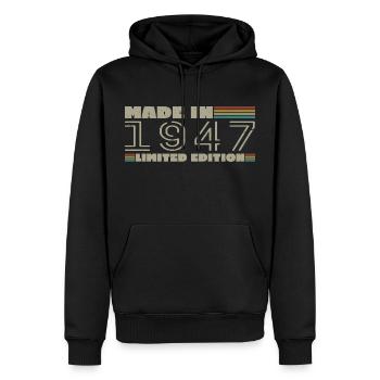 Cadeau d'anniversaire 1947 vintage 1947 né en 1947 - Sweat à capuche Premium bio Homme - noir - Devant - Nico (187cm)
