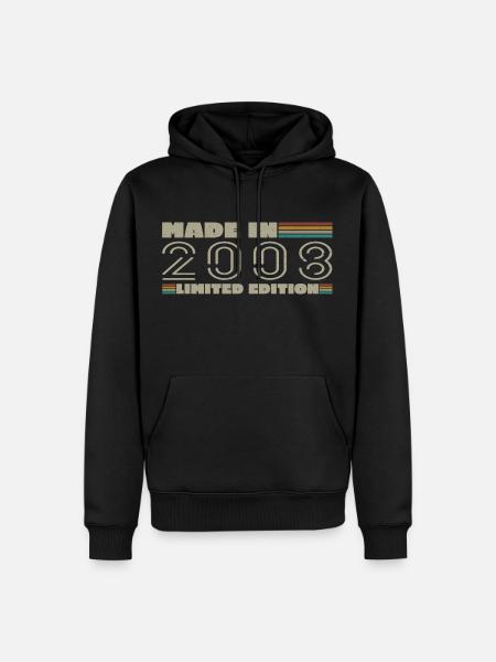 Vintage 2008 2008 verjaardagscadeau geboren in 2008 - Mannen Premium Bio hoodie - zwart
